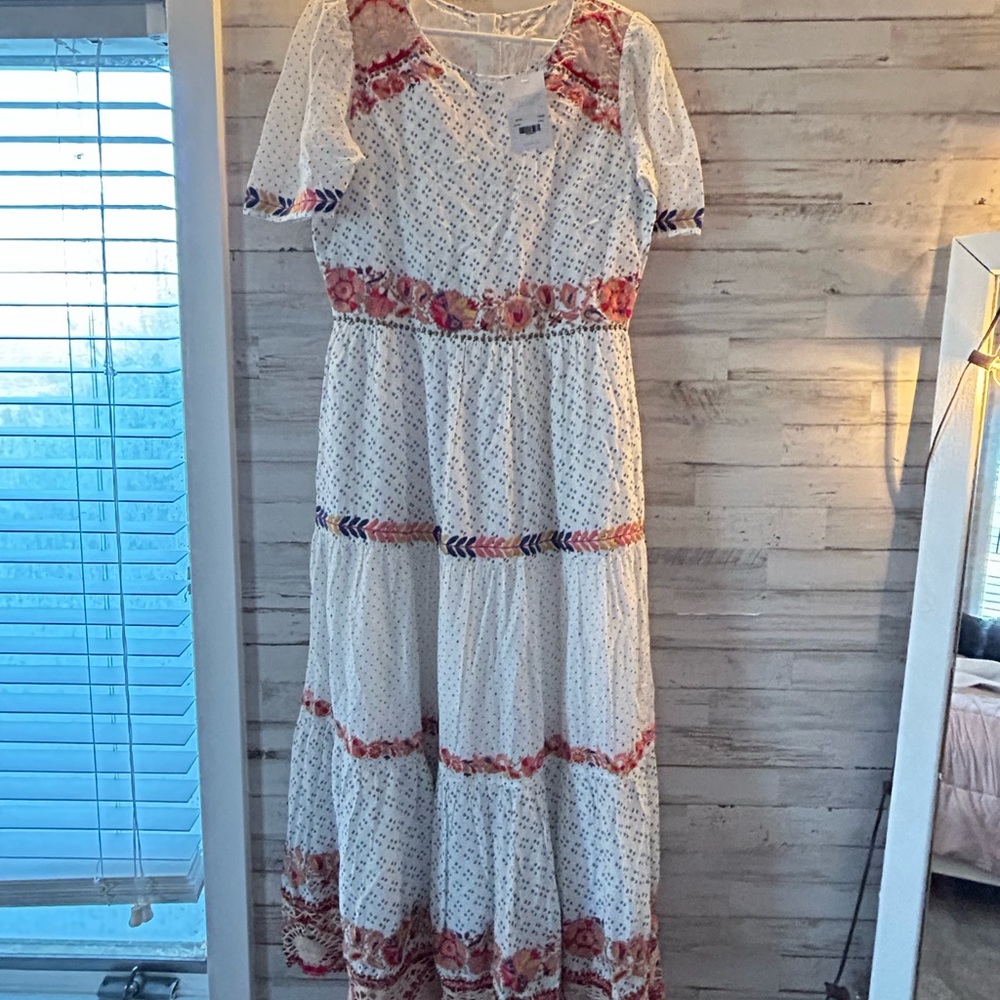 Spanish embroidered Bohme dress Medium